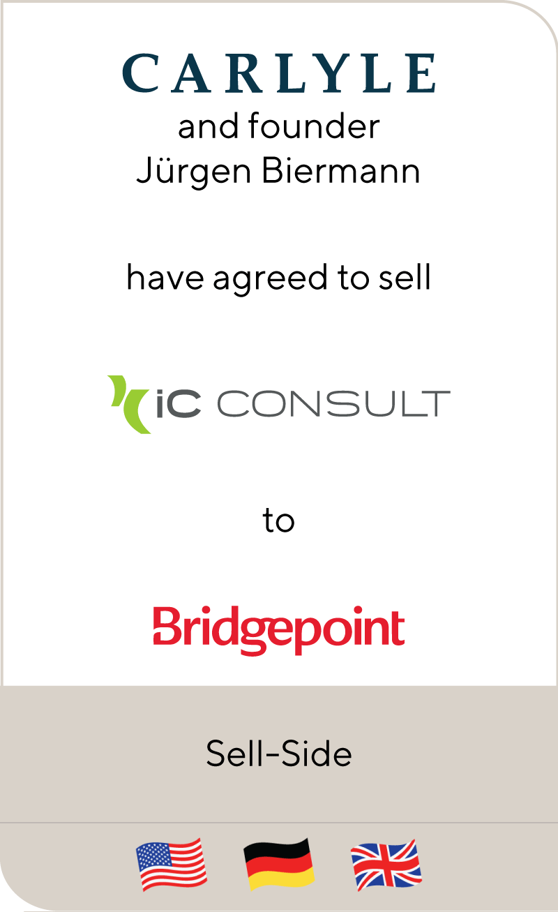 Carlyle has agreed to sell iC Consult to Bridgepoint Group