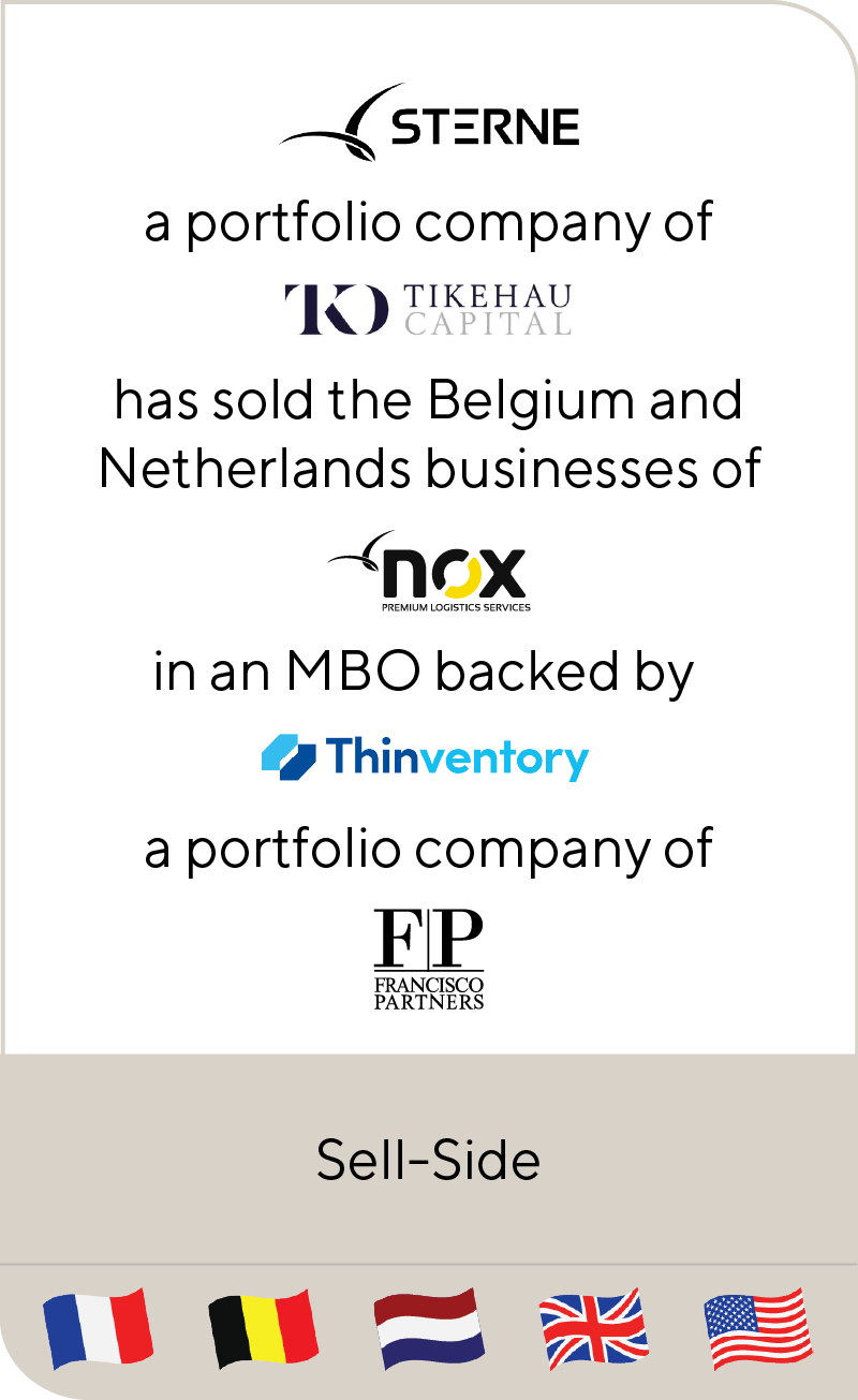 Groupe Sterne has sold nox Belgium and nox Netherlands in an MBO backed by Thinventory