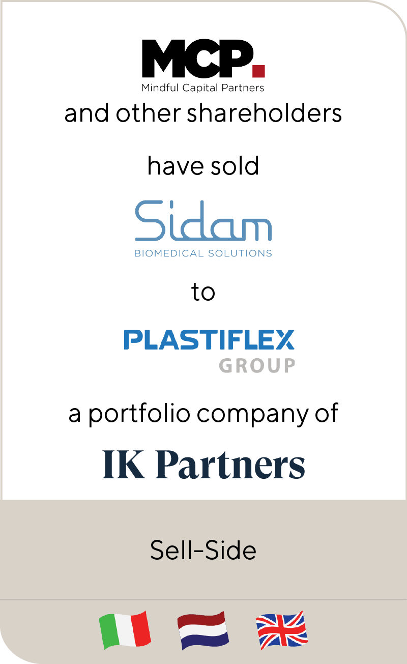 Mindful Capital Partners and other shareholders have sold Sidam Group to Plastiflex Group, a portfolio company of IK Partners