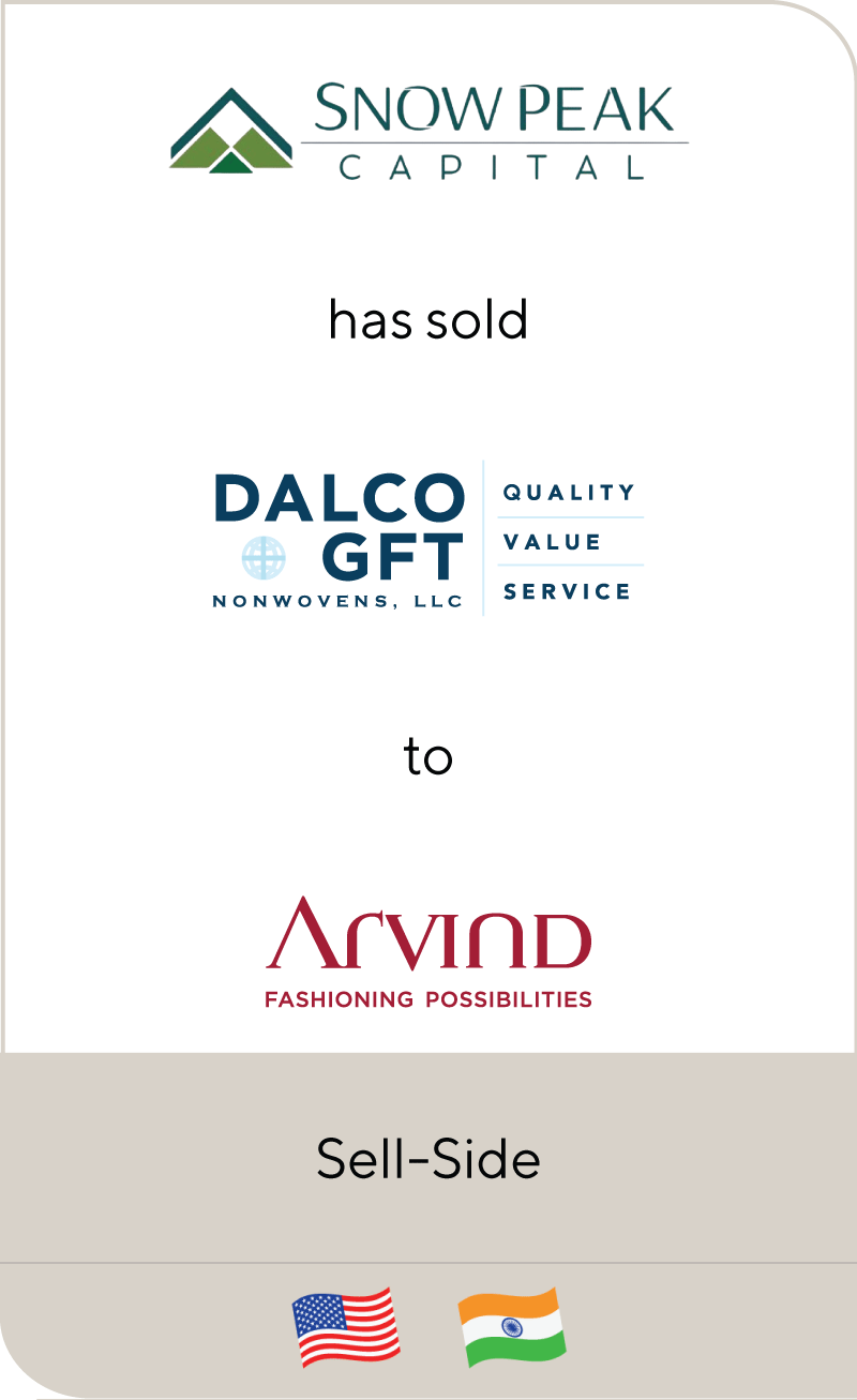 Snow Peak Capital has sold Dalco-GFT to Arvind Ltd