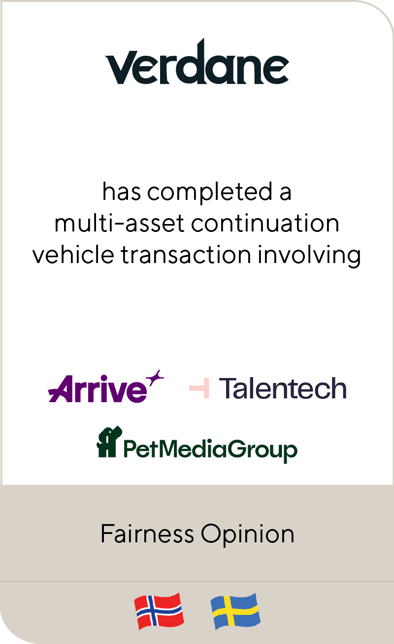Verdane closes €635 million continuation vehicle anchored by Arrive Group, alongside Talentech and Pet Media Group